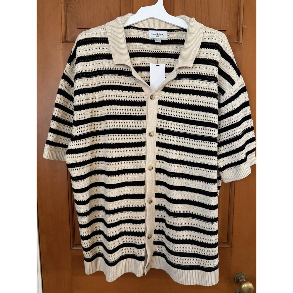 Men's Goodfellow Short Sleeve Full-Button Polo Sweater Size XXL NWT